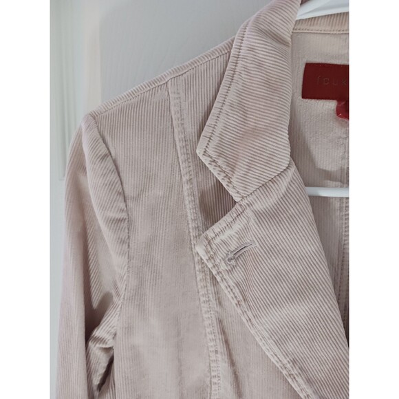 F. C. U. K. Jeans Pink Long Sleeve Blazer Womens 8 Corduroy 2 button Y2K Prep - Picture 13 of 14